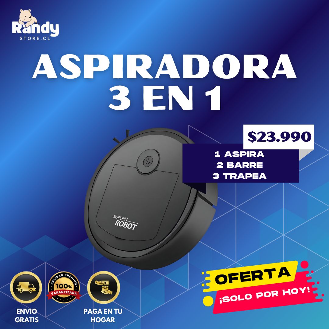 🚨OFERTA SOLO POR HOY 🤖✨ ¡Aspiradora Robot 3 en 1 Inteligente! ✨🤖 + ¡Envío Gratis! 📦